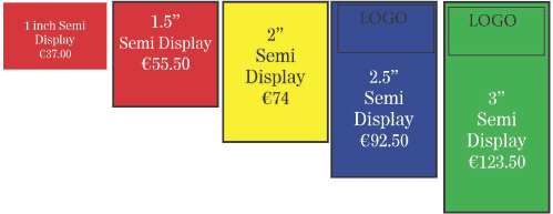 Semi-Display Ad Size Options